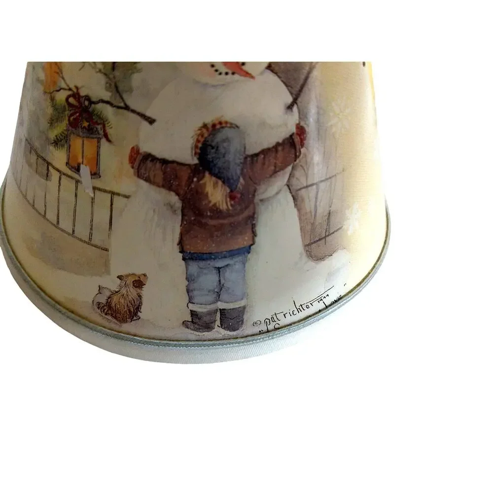 Vtg Pat Richter Homestead Shoppe Snowman Lampshade 5x3 Holiday Winter Christmas